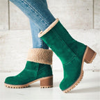 Damen warme Winterstiefel mit kuscheligem Kunstfellrand und robuster Profilsohle R&B
