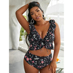 Damen Bikini-Set mit Rüschendesign und verstellbarem Oberteil R&B