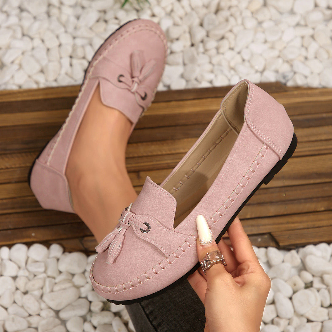 Damen Mokassins mit trendigem Fransen-Design und bequemer Sohle R&B