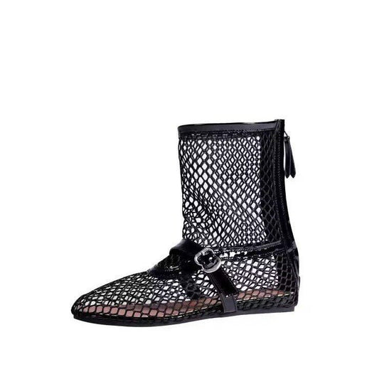 Damen Netzstiefeletten mit modischen Akzenten und komfortablem Futter R&B