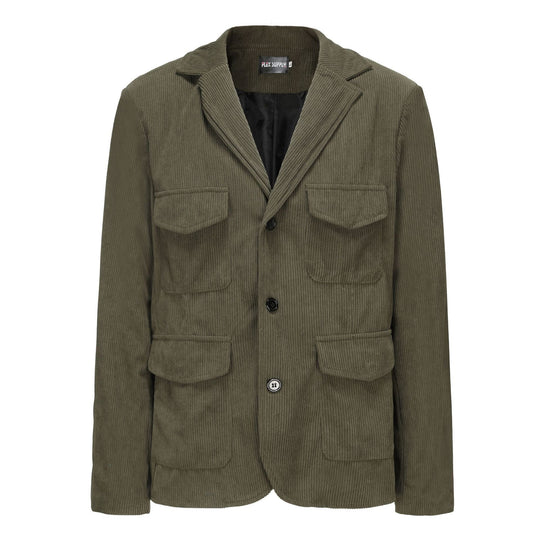 Herren modischer Cordblazer mit aufgesetzten Taschen R&B