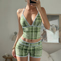 Damen Sportliches Set mit besonders weichem Material und modischem Karomuster R&B