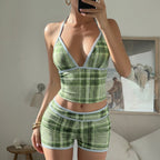 Damen Sportliches Set mit besonders weichem Material und modischem Karomuster R&B