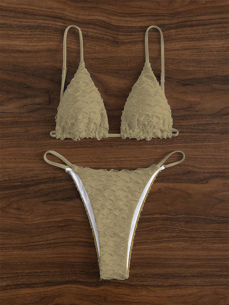 Damen Triangel-Bikini mit trendigen Rüschendetails