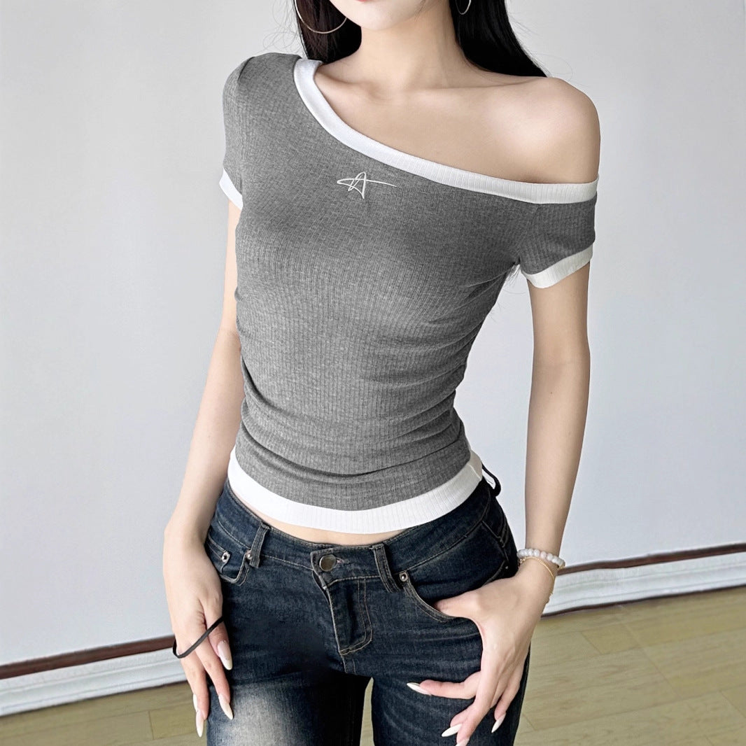 Damen figurbetontes Kurzarmshirt R&B
