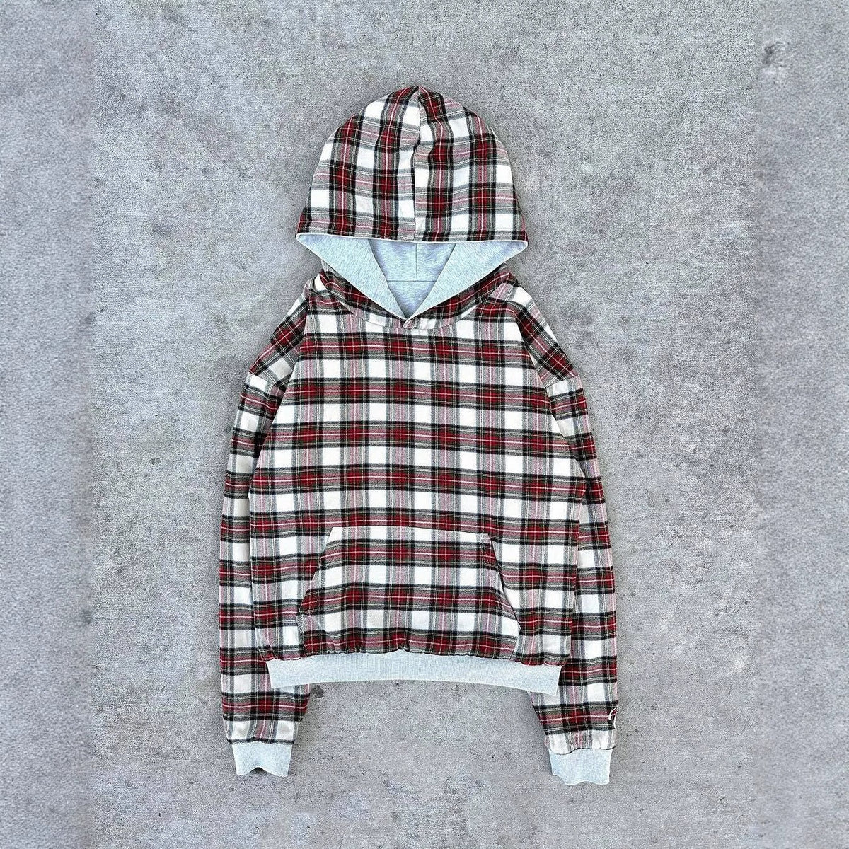 Damen Kapuzenpullover mit modernem Karo-Futter R&B