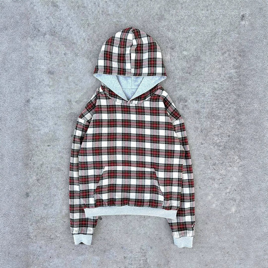 Damen Kapuzenpullover mit modernem Karo-Futter R&B