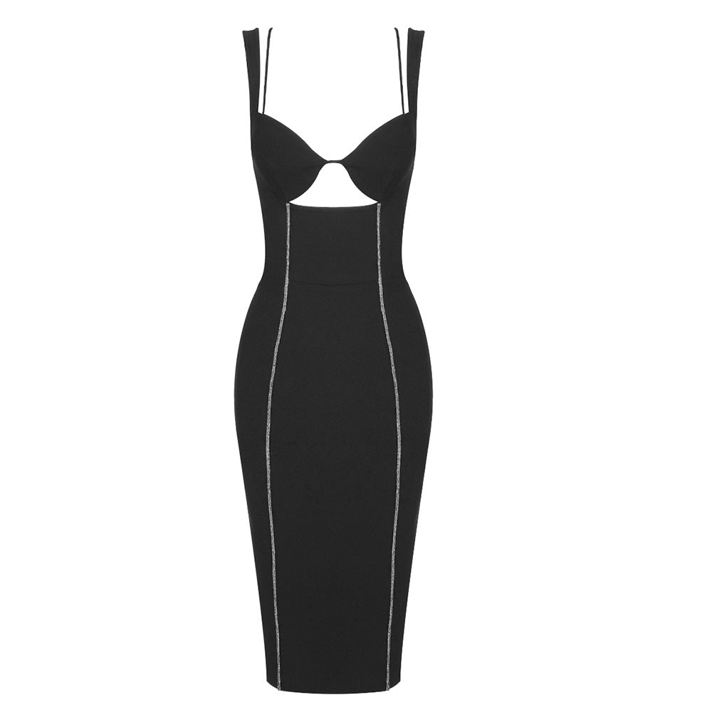 Damen figurbetontes Kleid mit innovativen Cut-Outs und eleganter Linienführung R&B