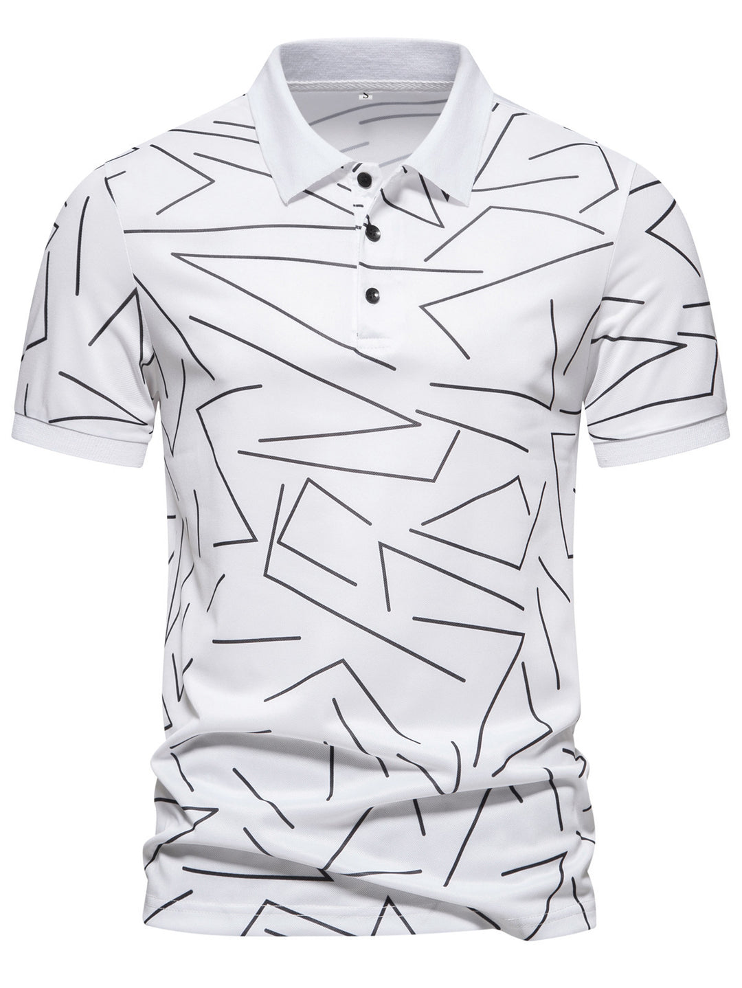 Herren Poloshirt mit modernem geometrischem Muster und atmungsaktiven Eigenschaften R&B