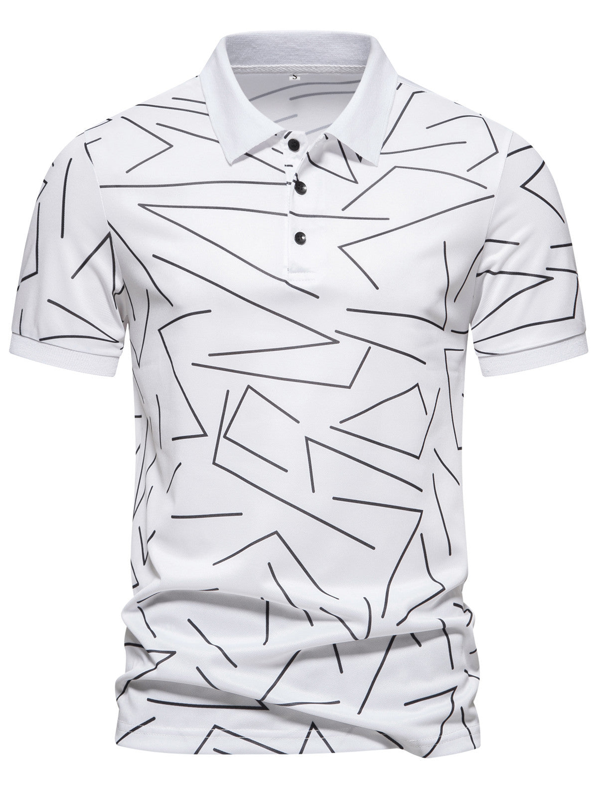 Herren Poloshirt mit modernem geometrischem Muster und atmungsaktiven Eigenschaften