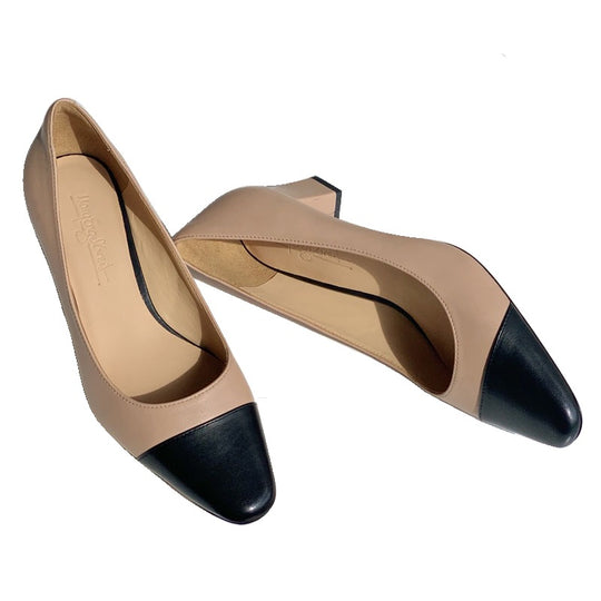 Damen Pumps mit elegantem Blockabsatz und kontrastierender Spitze R&B