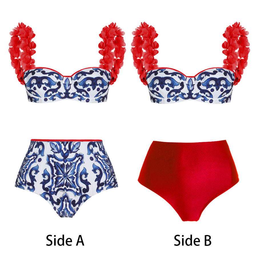 Damen Bikiniset mit floralem Muster und eleganten Rüschendetails R&B