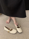 Damen elegante Ballerinas mit modischem Riemen und komfortabler Sohle R&B
