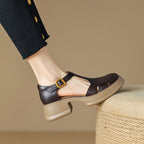 Damen Plateau-Sandalen im eleganten T-Strap Design mit modischem Verschluss