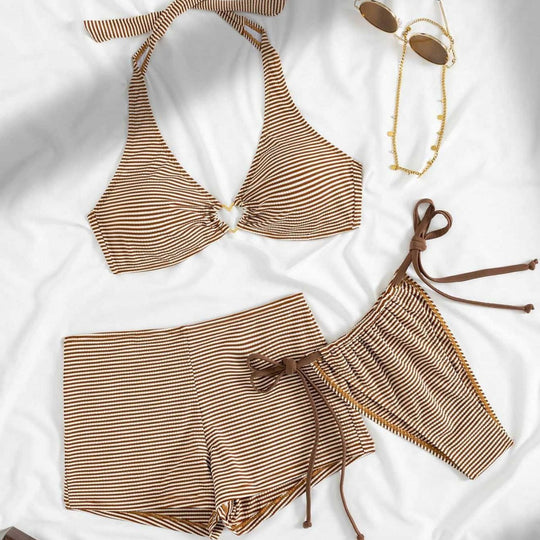 Damen Trendiger Bikini mit asymmetrischen Schnürungen R&B