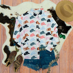 Damen lockeres Blusenshirt mit farbenfrohem Print und lässigem Schnitt R&B
