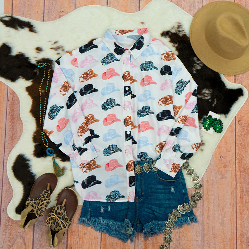 Damen lockeres Blusenshirt mit farbenfrohem Print und lässigem Schnitt R&B
