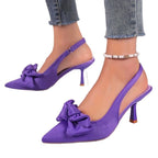 Damen elegante Slingback-Pumps mit dekorativem Schleifen-Detail R&B