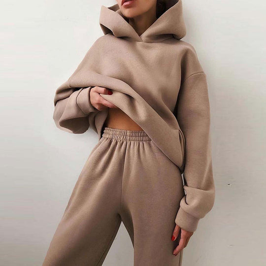 Damen modisches Oversize-Hoodie-Set mit lässigem Schnitt und elastischem Bund R&B