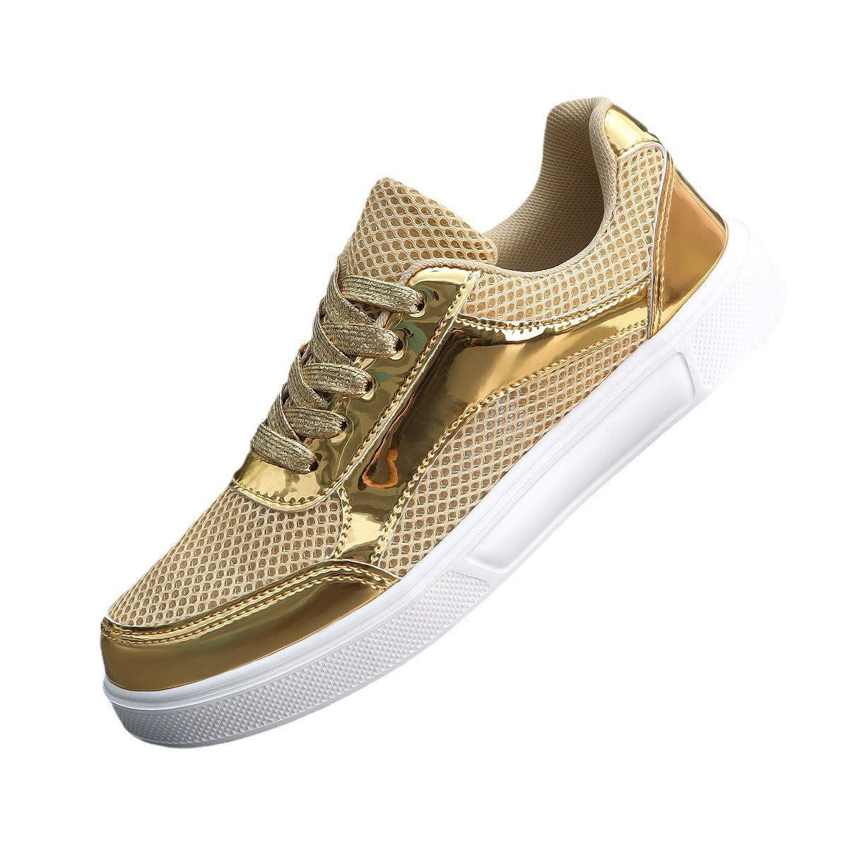 Damen Sportliche Sneakers aus atmungsaktivem Mesh mit glänzenden Akzenten