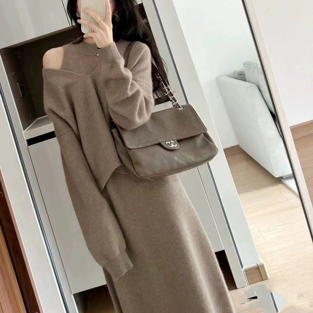 Damen Strickkleid mit Pullover im Set R&B