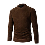 Herren Strickpullover mit strukturiertem Zopfmuster und hohem Kragen