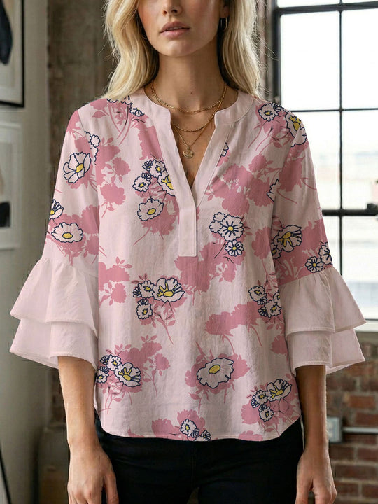 Damen Bluse mit wunderschönen floralem Design R&B