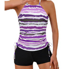 Damen Tankini-Oberteil mit verstellbaren Riemen und raffiniertem Wickeldetail R&B