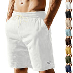 Herren nan knielange Lounge-Shorts im Rippenstrukturjersey mit elastischem Kordelzugbund und aufgesetzten Eingrifftaschen R&B