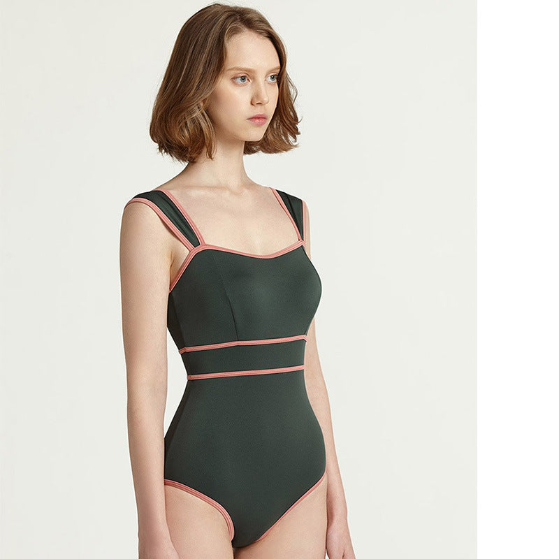 Damen Einteiliger Badeanzug mit innovativem Trägerdesign R&B