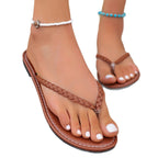 Damen Badesandalen mit geflochtenem Riemen und rutschfester Sohle R&B