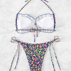 Damen Bikini-Set mit verstellbaren Trägern und hohem Beinausschnitt R&B