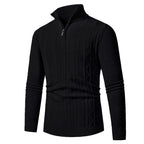 Herren Pullover mit modernem Stehkragen und strukturiertem Zopfmuster