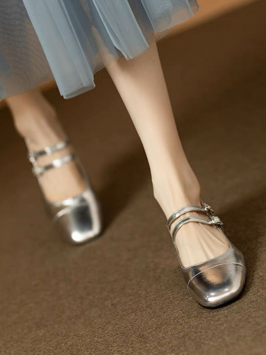 Damen Ballerina-Schuhe mit doppelt verstellbarem Riemchen und bequemer Sohle R&B