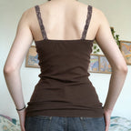 Damen Spitzen-Trägertop mit elegantem Design und zarten Rüschen R&B