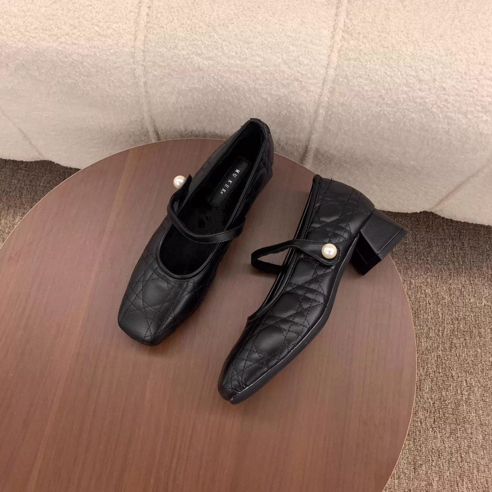 Damen elegante Mid-Heel Ballerinas mit dekorativen Riemen R&B