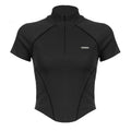 Damen Sportliches Kurzarm-Trikot mit hochstehendem Kragen und komfortablem Schnitt R&B
