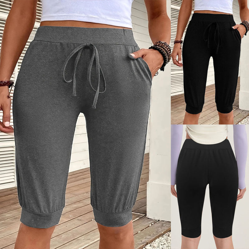 Damen Sportliche Capri-Hosen mit elastischem Bund und praktischen Seitentaschen R&B