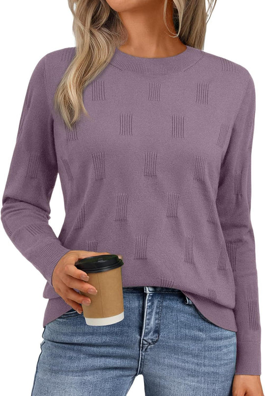 Damen gesteppter Strickpullover mit modischem Schnitt R&B