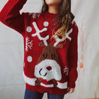 Damen Kuscheliger Weihnachts-Pullover mit lustigem Rentier-Motiv R&B