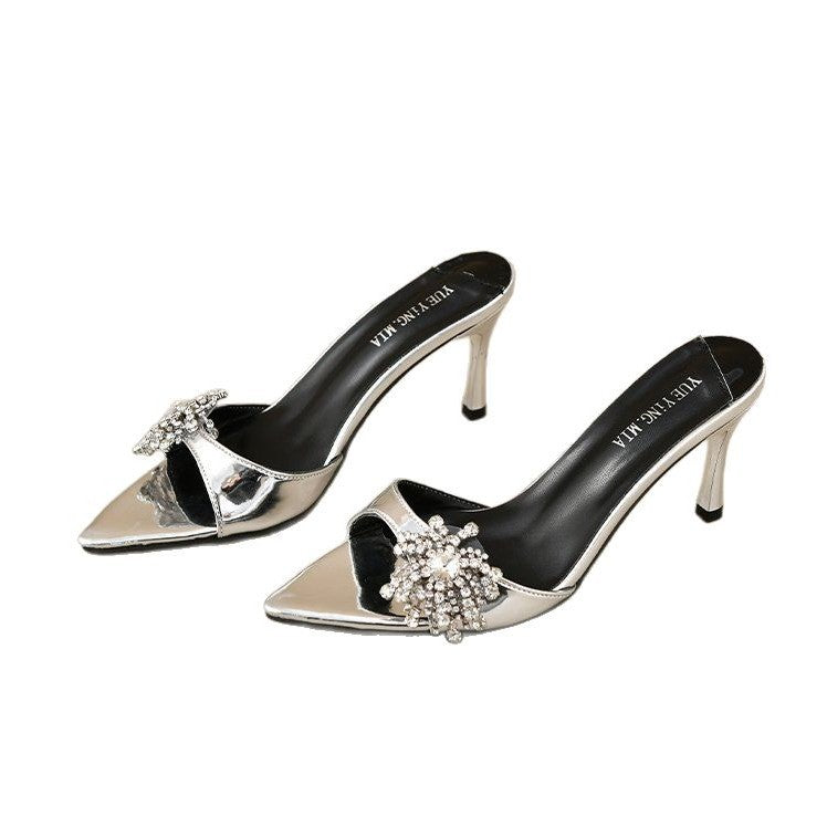 Damen elegante Slingback-Pumps mit funkelndem Strassakzent R&B