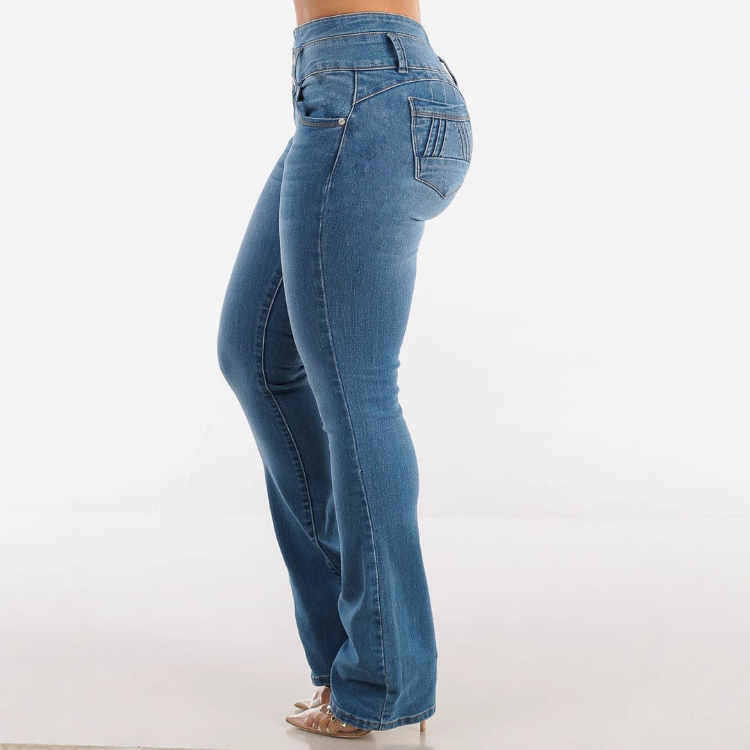 Damen Bootcut Jeans mit hohem Bund und konturierender Passform R&B