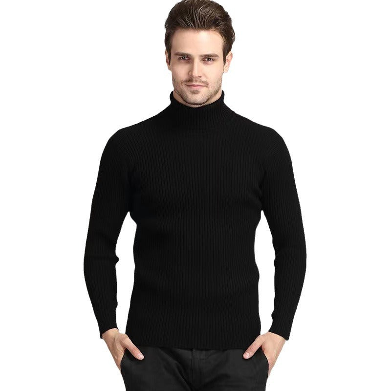 Herren Rollkragenpullover aus feinem Rippstrick R&B