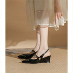 Damen Slingback-Pumps mit dekorativen Metallakzenten R&B
