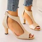 Damen Elegante Peeptoe-Pumps mit modischem Cut-Out-Design und komfortablem Absatz R&B