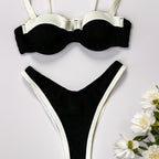 Damen Bikini mit gepolstertem Oberteil und verstellbaren Trägern R&B
