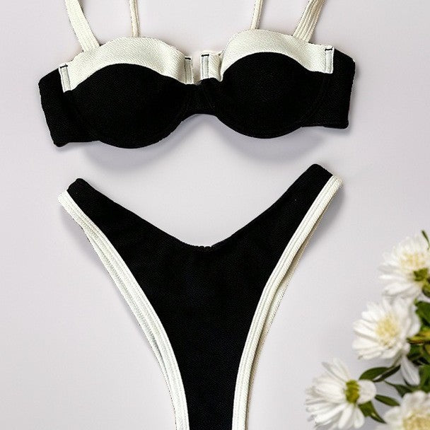 Damen Bikini mit gepolstertem Oberteil und verstellbaren Trägern R&B