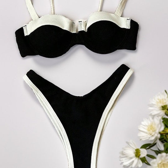 Damen Bikini mit gepolstertem Oberteil und verstellbaren Trägern R&B