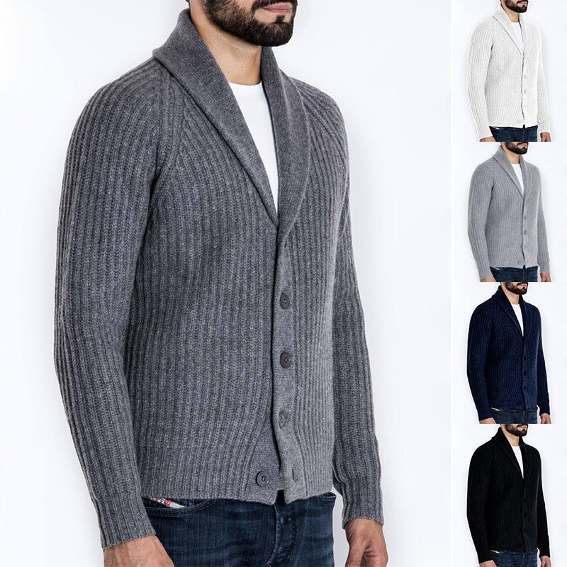 Herren Strickjacke mit modernem Schalkragen R&B
