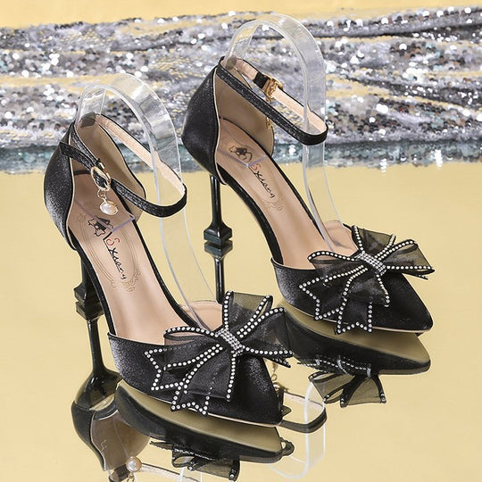 Damen elegante High Heels mit zierlichem Schleifenakzent R&B